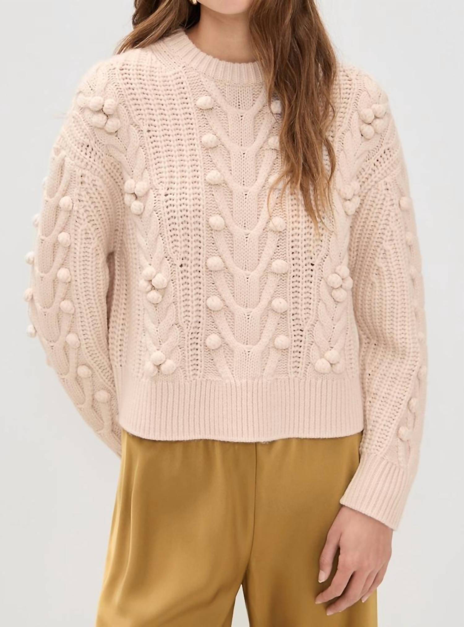 Ulla Johnson Indra Cable Knit Pullover Sweater in alabaster - women's sweater - view 4