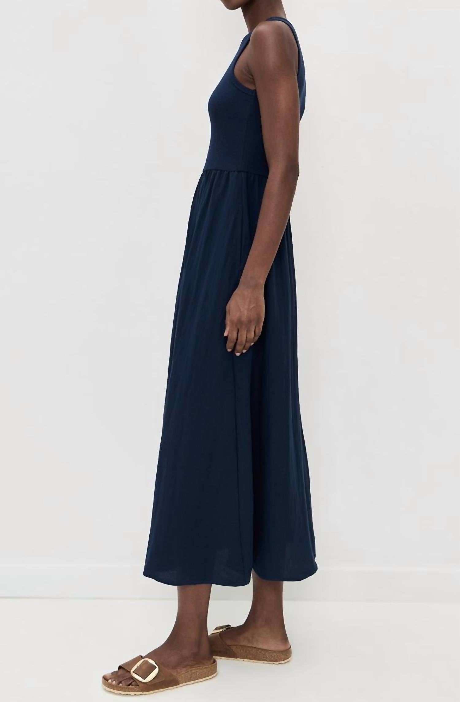 Z Supply Charlotte Midi Dress in eclipse - women's dress - detail view
