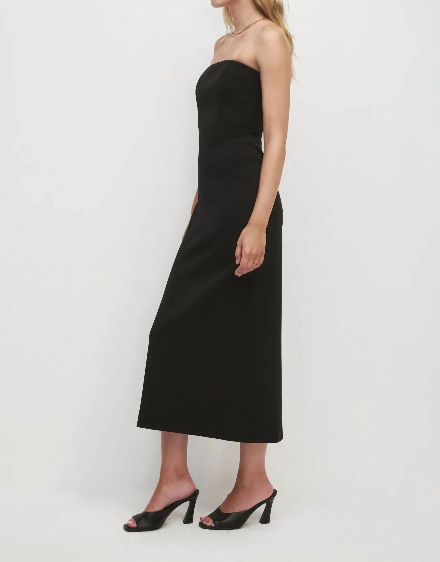 Favorite Daughter Long Willow Strapless Midi Dress in black - women's dress - view 4