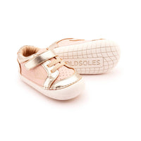 OLDSOLES Girl's 4094 Badge Pave Casual Shoes in powder pink gold glam gold - kids' sneaker - alternate view