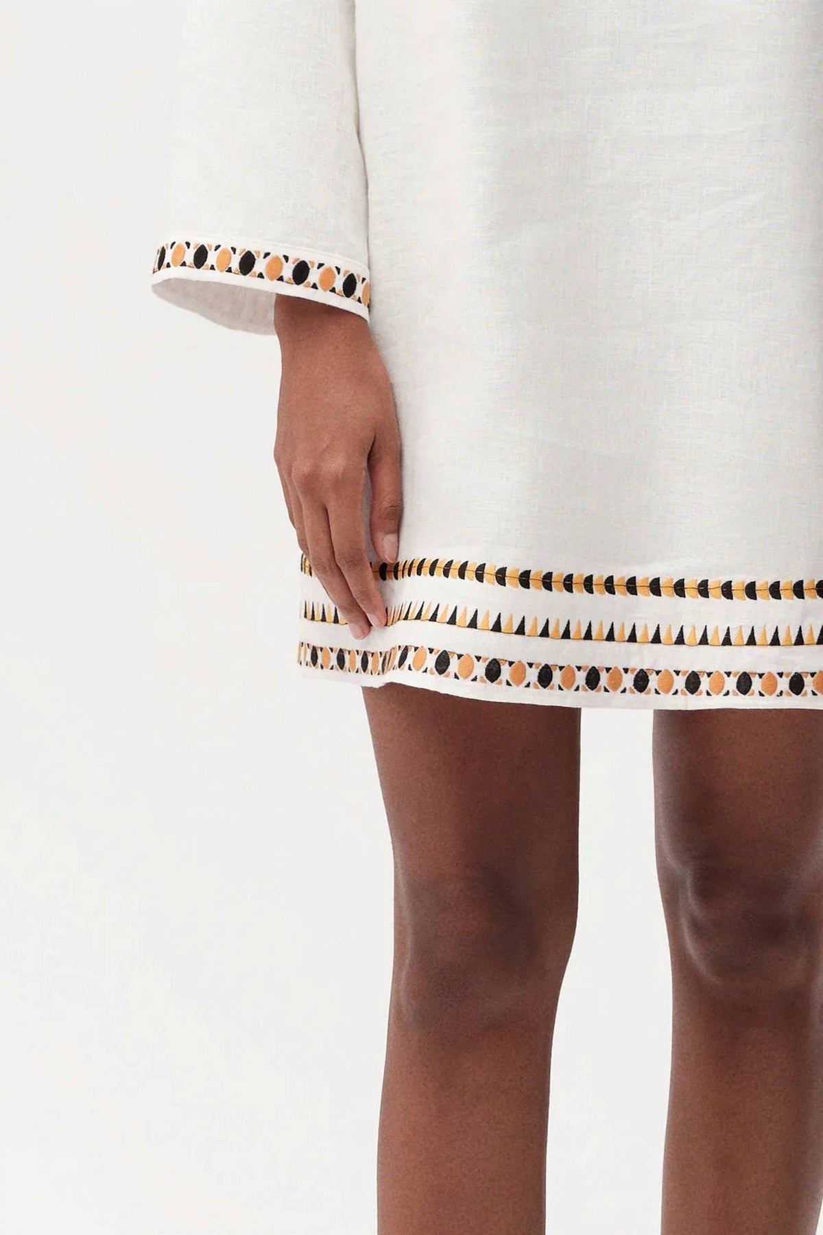Exquise - Long Sleeve Linen Mini Dress