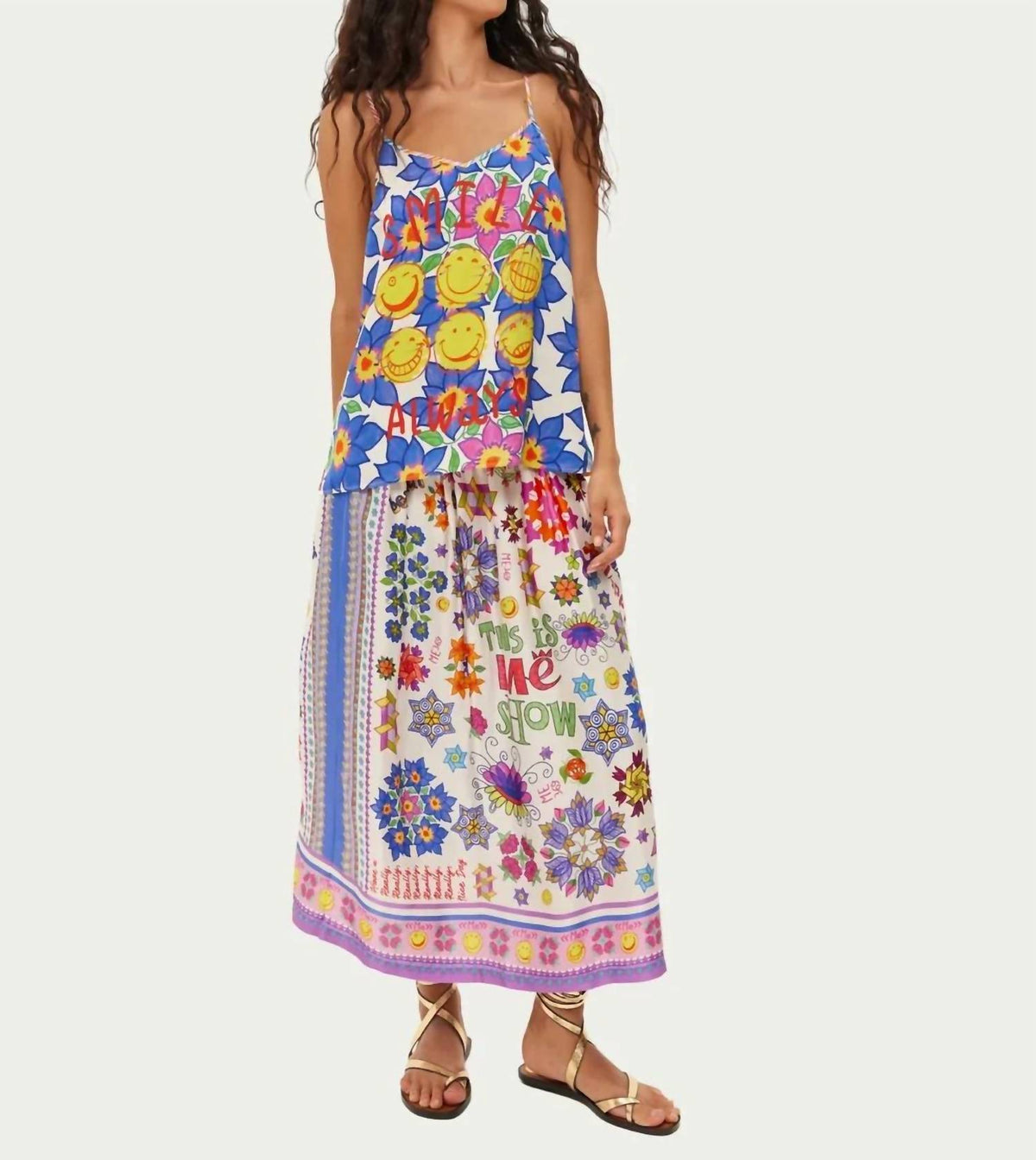 Me369 - Vanessa Printed Midi Skirt