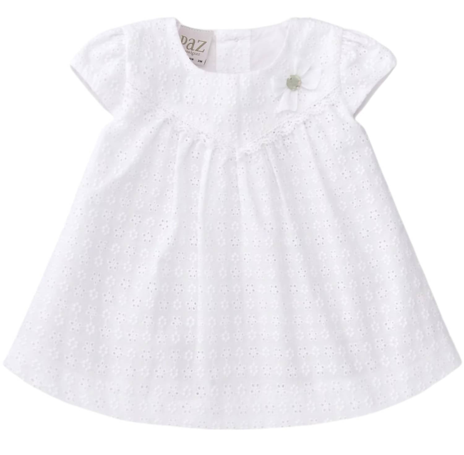 Paz Rodriguez - BABY EMBROIDERED FABRIC DRESS