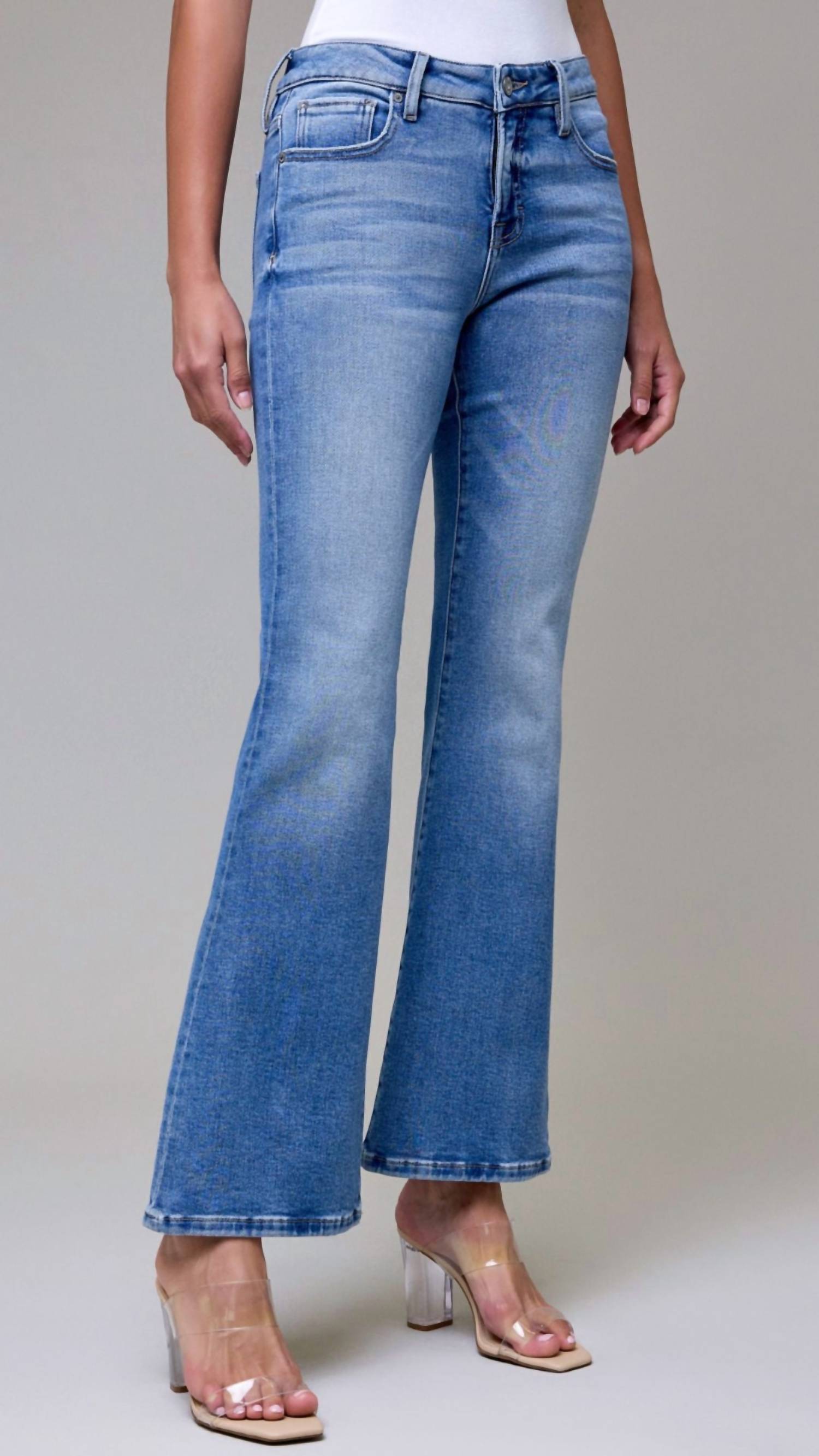Hidden - Mid Rise Full Length Clean Stretch Bootcut Jean