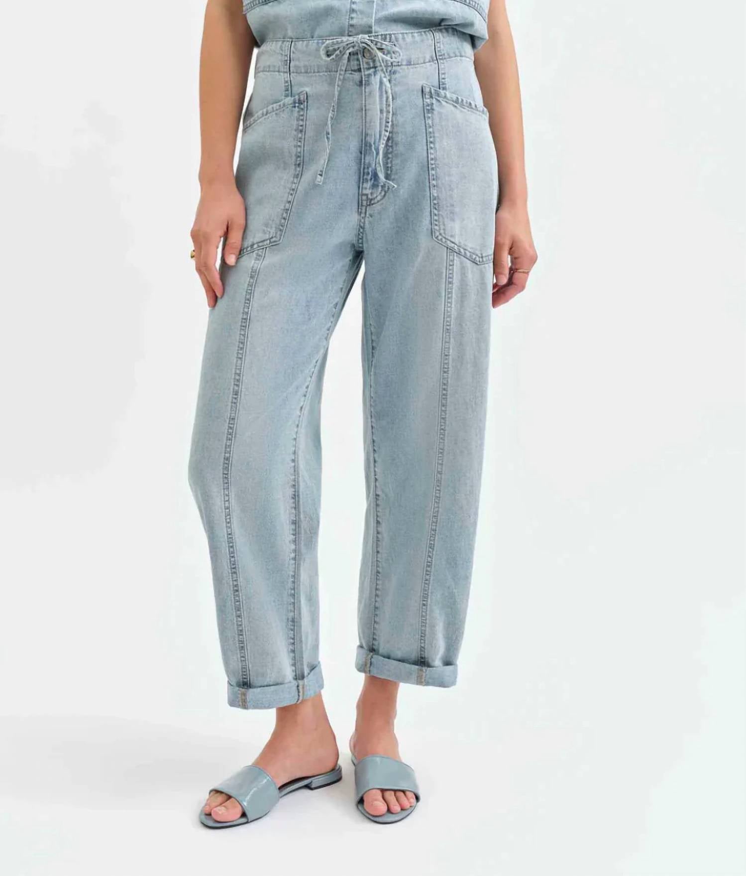 Daze - Villa Drawstring Barrel Leg Jeans