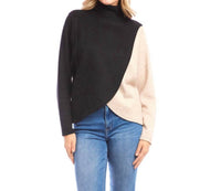 Karen Kane - Long Sleeve Crossover Colorblock Top