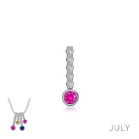 Lafonn Women's Birthstone Love Pendant in july ruby - women's item - detail view
