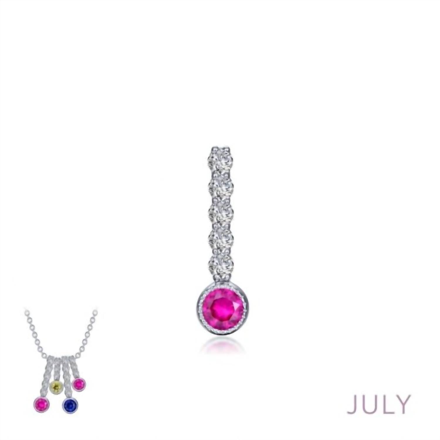 Lafonn Women's Birthstone Love Pendant in july ruby - women's item - detail view