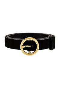 FRAME Le Petit Circle Belt in noir - women's accessory - alternate view