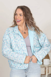 Peach Love - Dainty Floral Lightweight Quilt Jacket