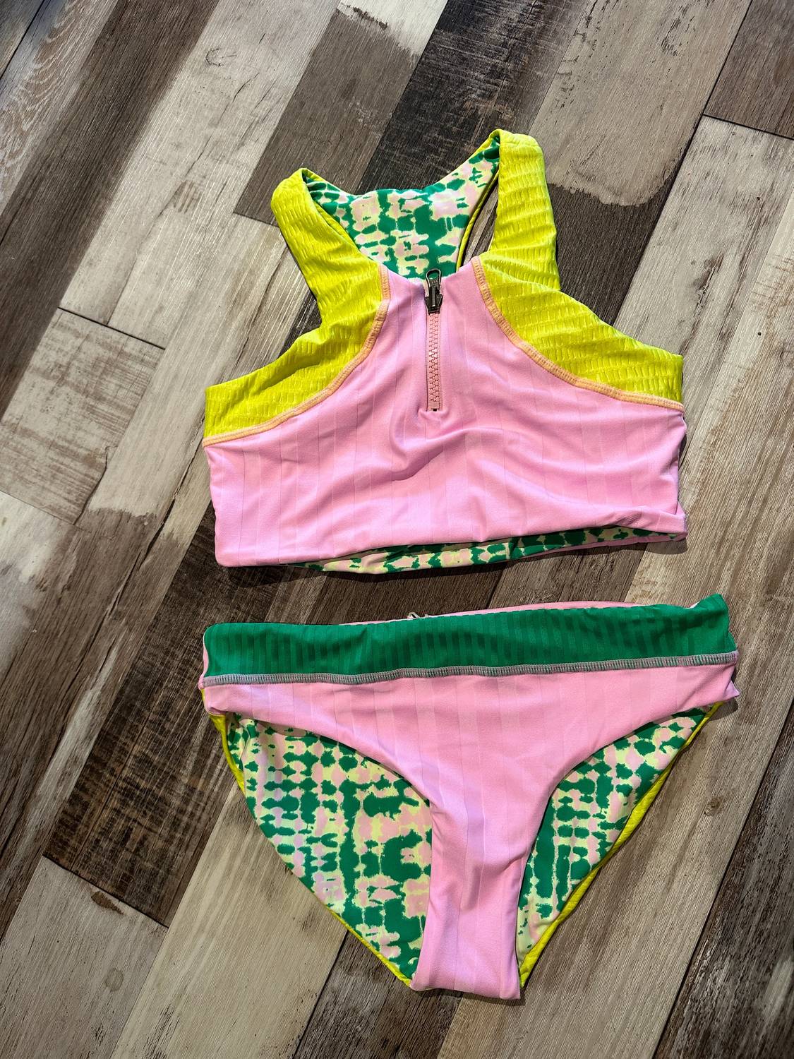 MAAJI Girls' The brooksie Bikini Set in pink green and yellow - kids' bikini