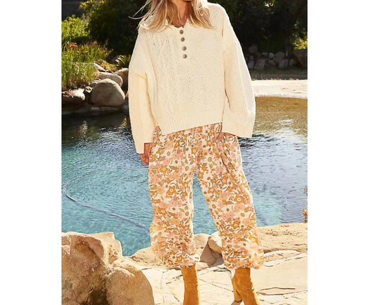 Pol - Half Placket Button Down Solid Hoodie Sweater