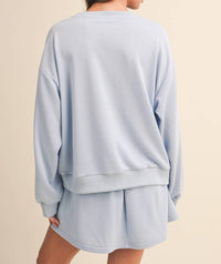 Klesis - Crewneck Sweatshirt & Pleated Skirt Set