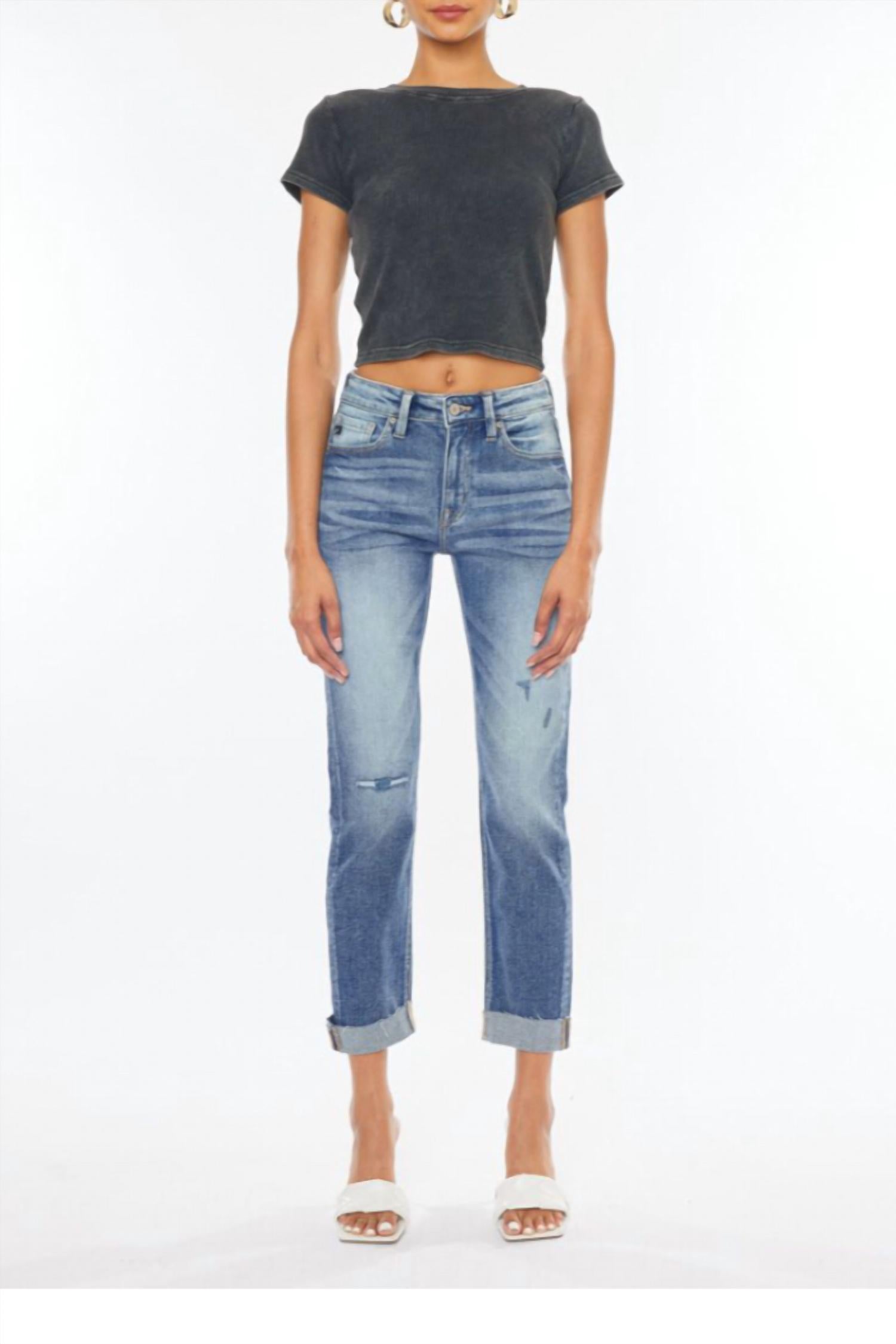 Kancan - Koen High Rise Straight Cuff Jeans