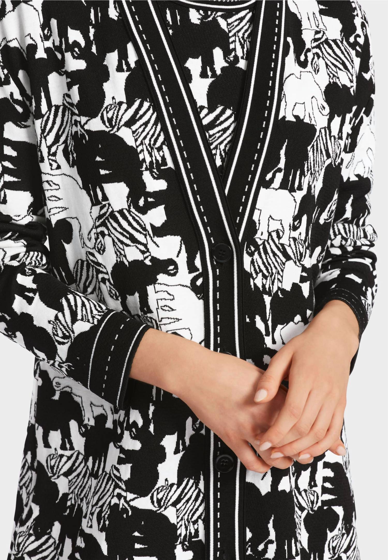 Marc Cain - Animal Intense Cardigan With Elephant Motif