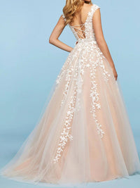 Sherri Hill - Embroidered Tulle Ball Gown