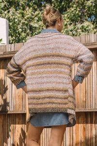 Skies Are Blue - Stripe Open Cardigan