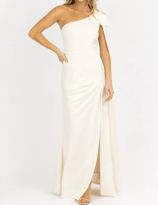 ONE SHOULDER AND SASH SATIN MAXI DRESS