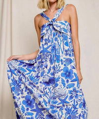 Dress Forum - Under The Sea Halter Neck Maxi Dress