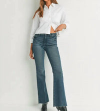 Just Black Denim - Flare Jeans With Raw Hem