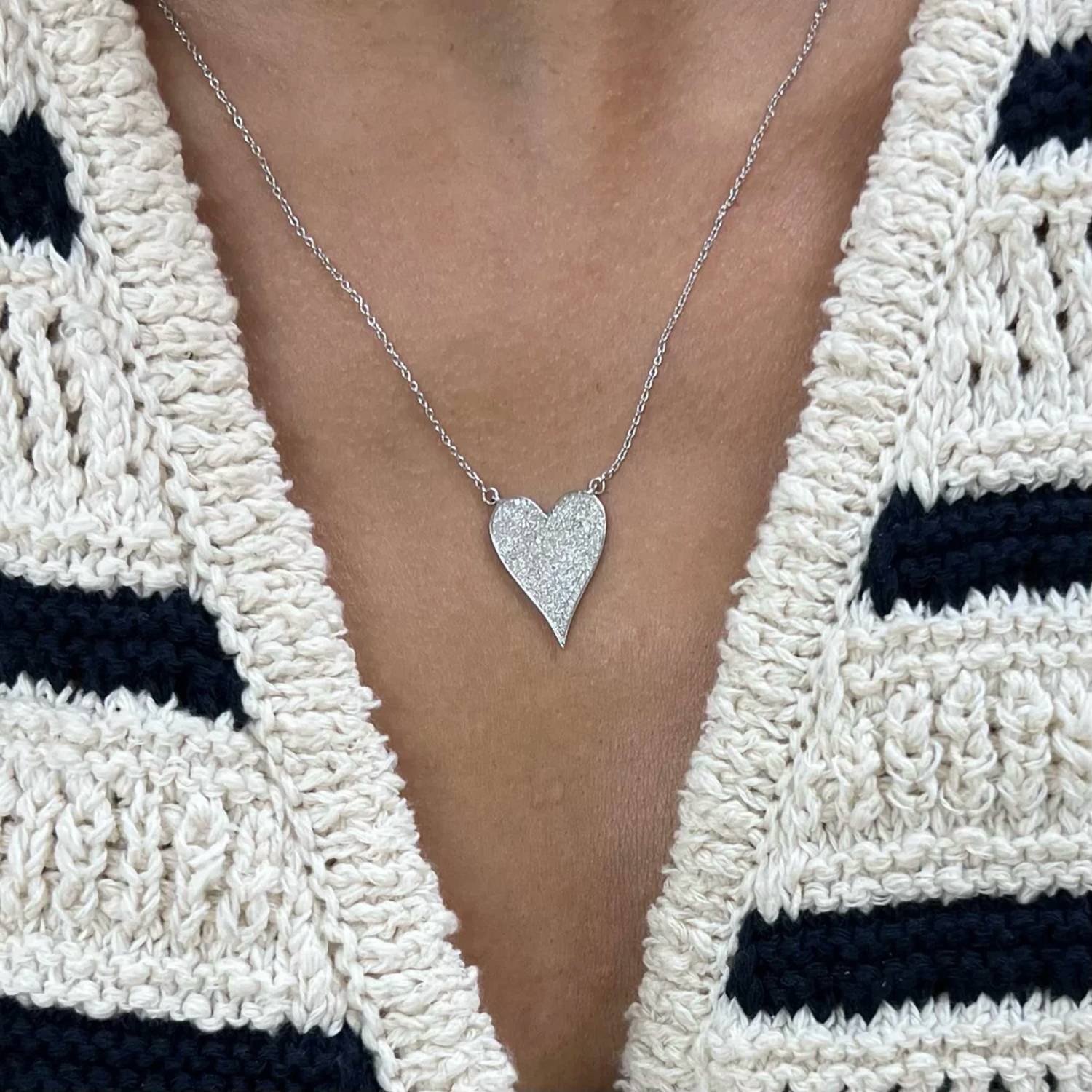 Diana M Jewels - 0.44 Cts Diamond Heart-shaped Pendant