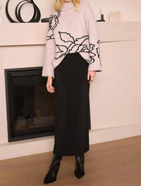 Joseph Ribkoff - Pull On Back Slit Maxi Skirt