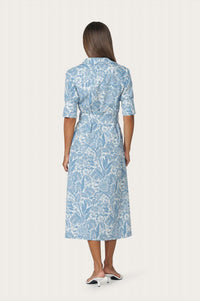 Lusana - Chrissie Belted Maxi Poplin Dress