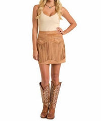 Rock & Roll Denim - Microsuede Fringe Skirt