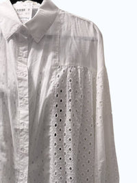 And The Why Women's Blossom Button Down Shirt in white - women's shirt - alternate view