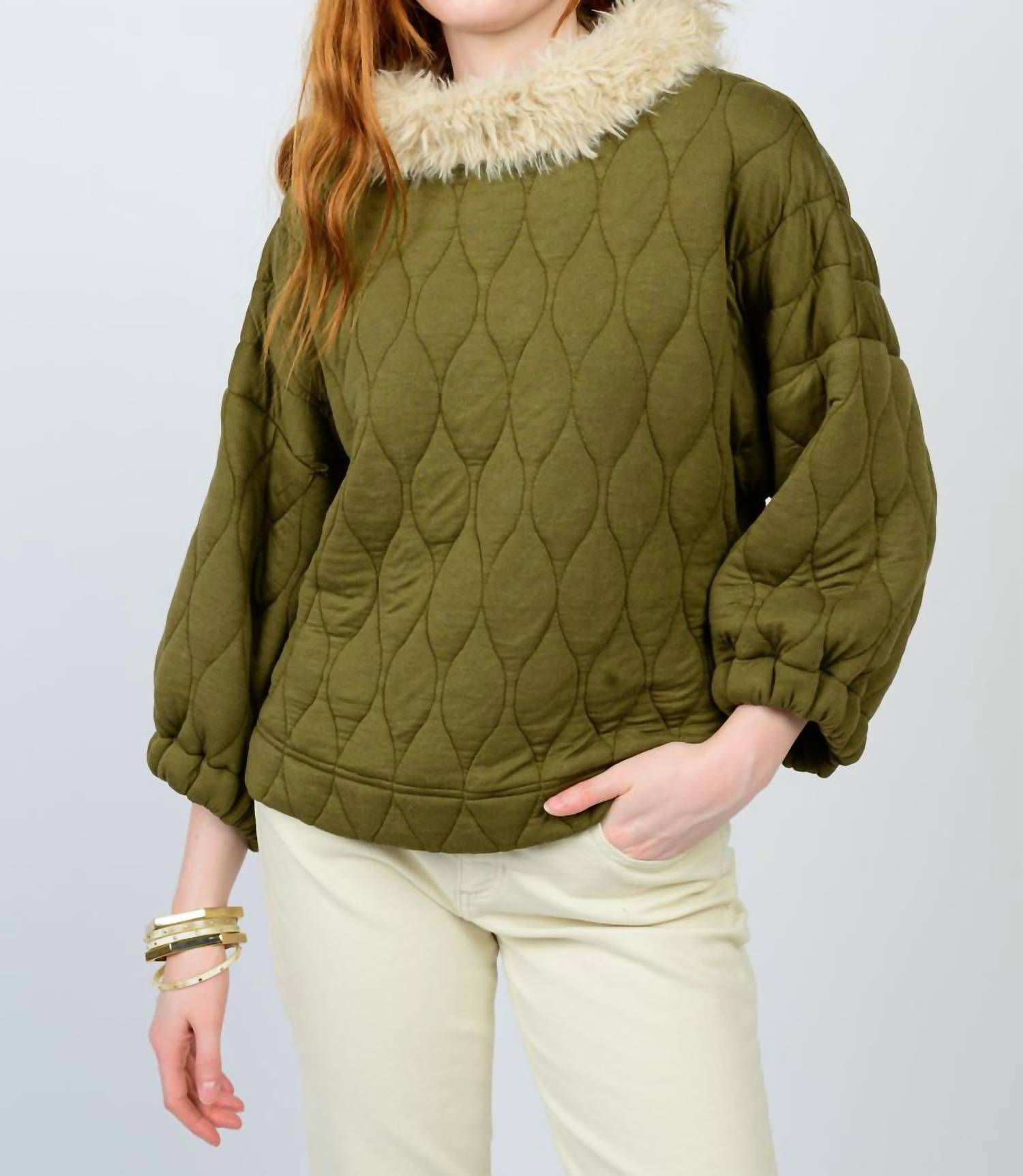 Ivy Jane - Poof Sleeve Quilted Popover Top