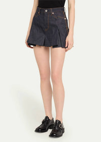 Sacai - Denim Box Pleat Shorts