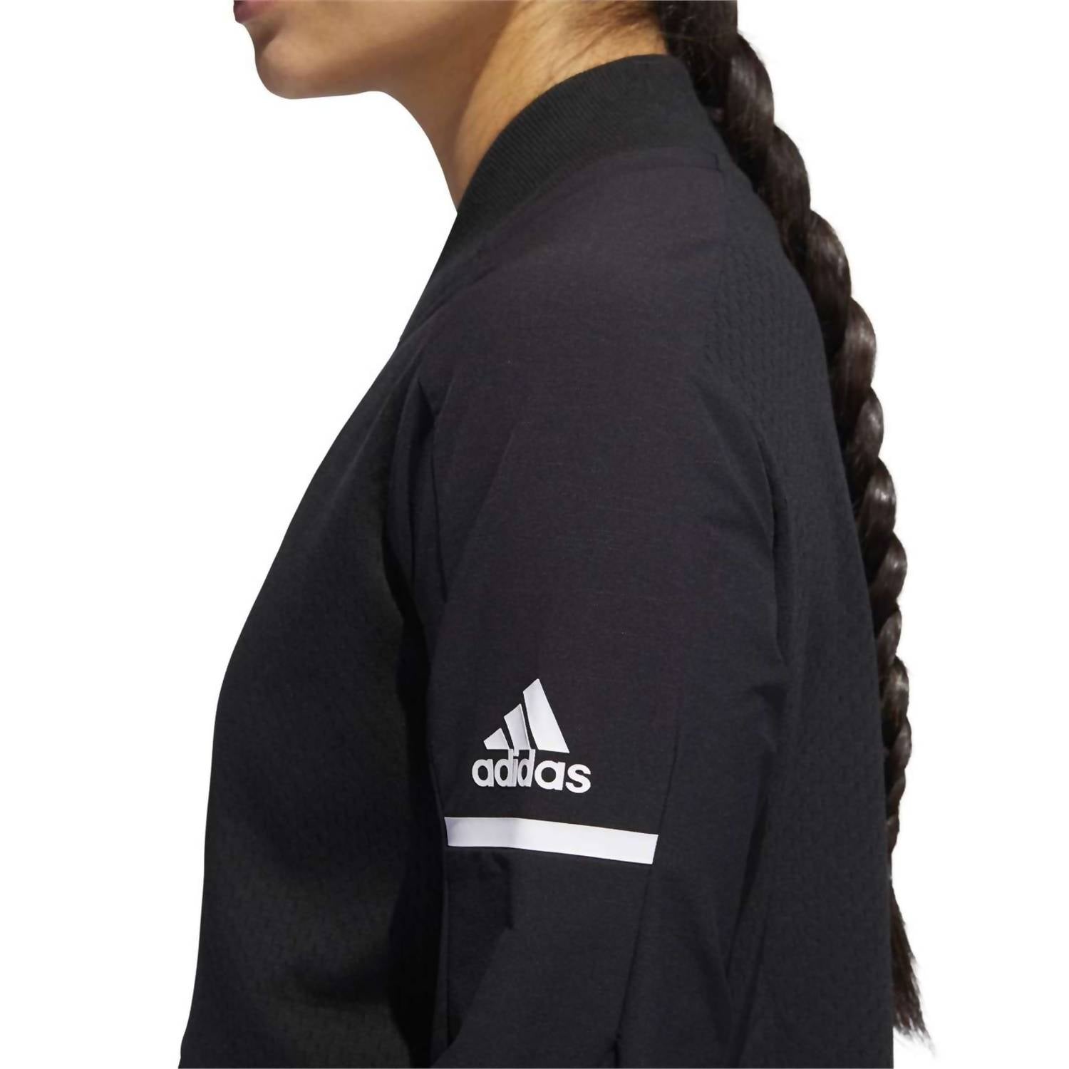adidas Women's Squad Bomber Jacket - Plus in black - women's jacket - detail view