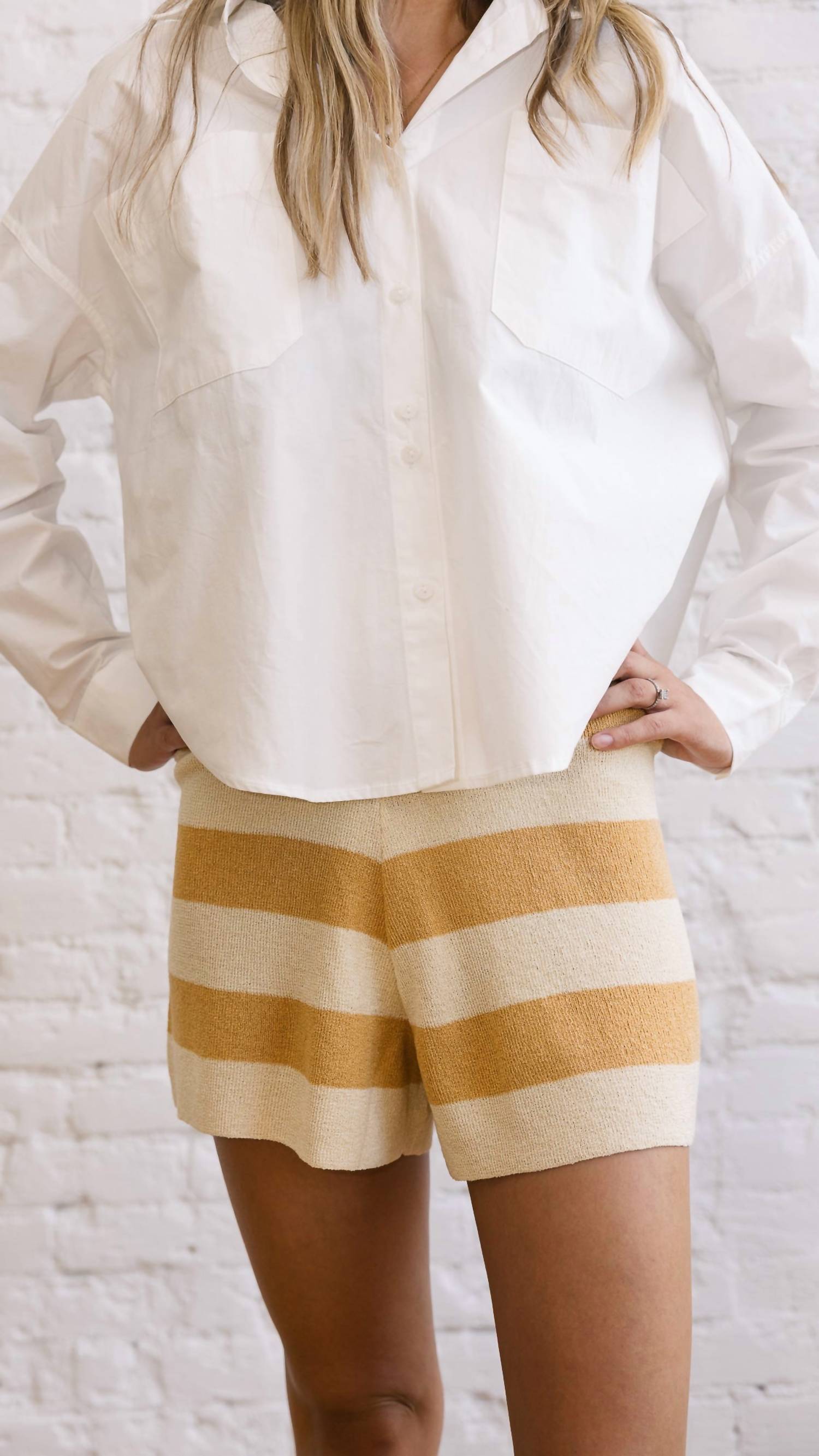Sadie & Sage - Serena Striped Sweater Shorts