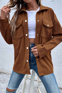 Dear Lover - Textured Flap Pocket Shacket