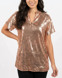 Layerz Clothing - V-neck Sequin Top