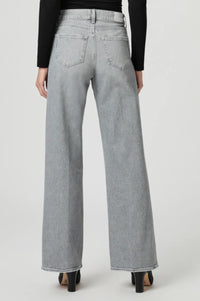 Paige Anessa Wide Leg Jean - 31" in smokescreen grey - women's jeans - detail view