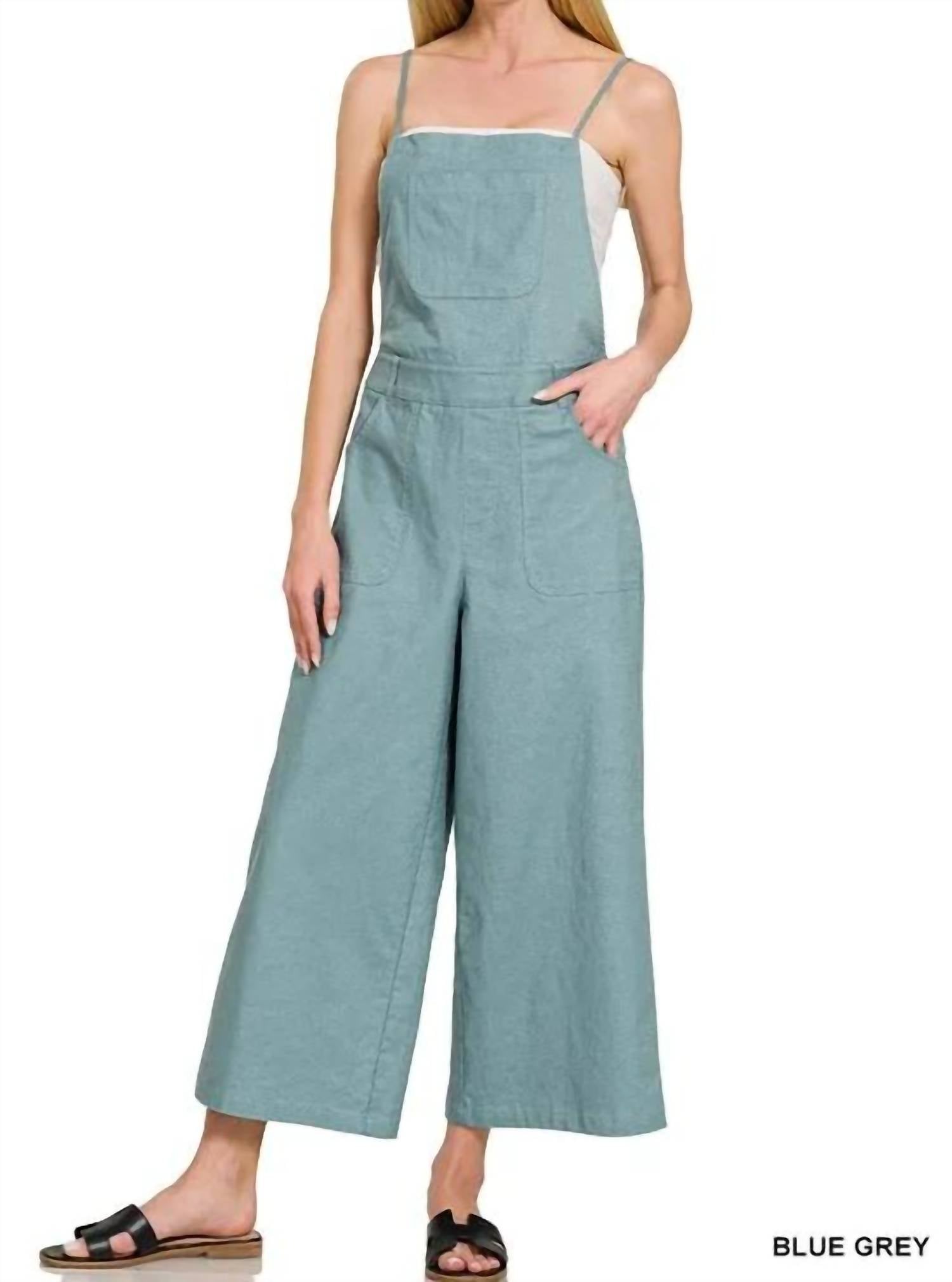 Zenana - Woven Spaghetti Strap Overalls