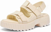 SOREL Women's Ona Avenue Multi Strap Mid Sandal in chalk - women's sandal - detail view