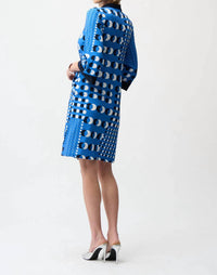 Joseph Ribkoff - Silky Knit Dot Print Shirt Dress With Contrast Collar And Cuffs