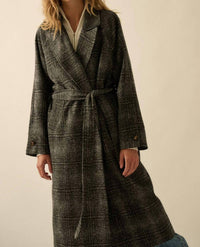 Promesa - Refined Plaid Belted Coat