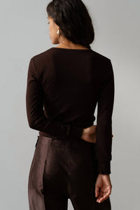 Donni. - Baby Rib Scallop Long Sleeve Tee