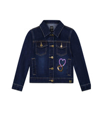 Deux par Deux Girl's Dariana Jacket in navy denim - kids' jacket