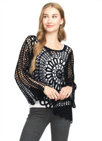 Papillon - Floral Crochet Angle Hem Top