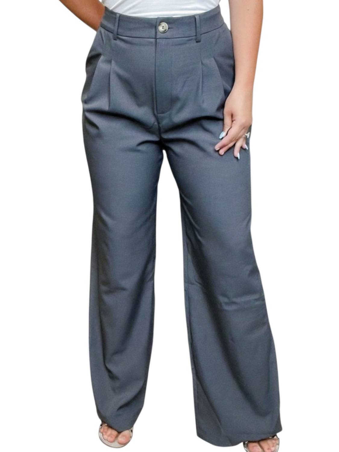 Ee:Some - Boss Up High-rise Pleated Pants