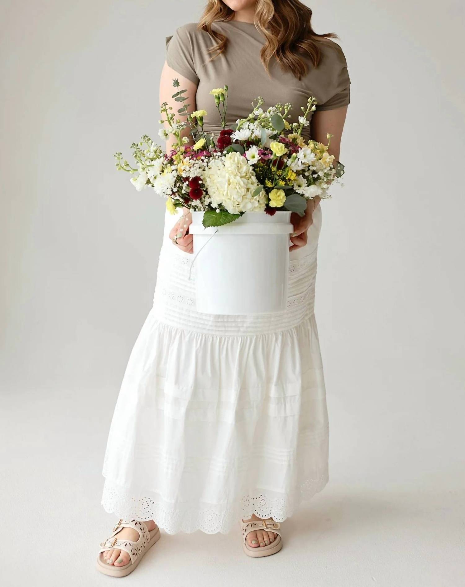 Le Lis - Slow Living Eyelet Tiered Maxi Skirt With Pockets