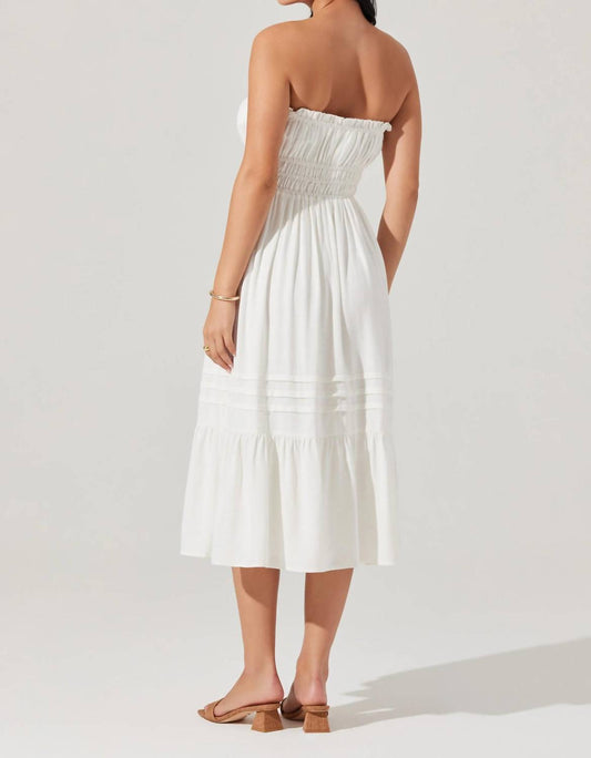 Astr - Aubrie Strapless Smocked Midi Dress