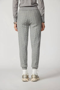 MPG Sport Cable Knit Jogger in heather steel grey - women's pants - alternate view