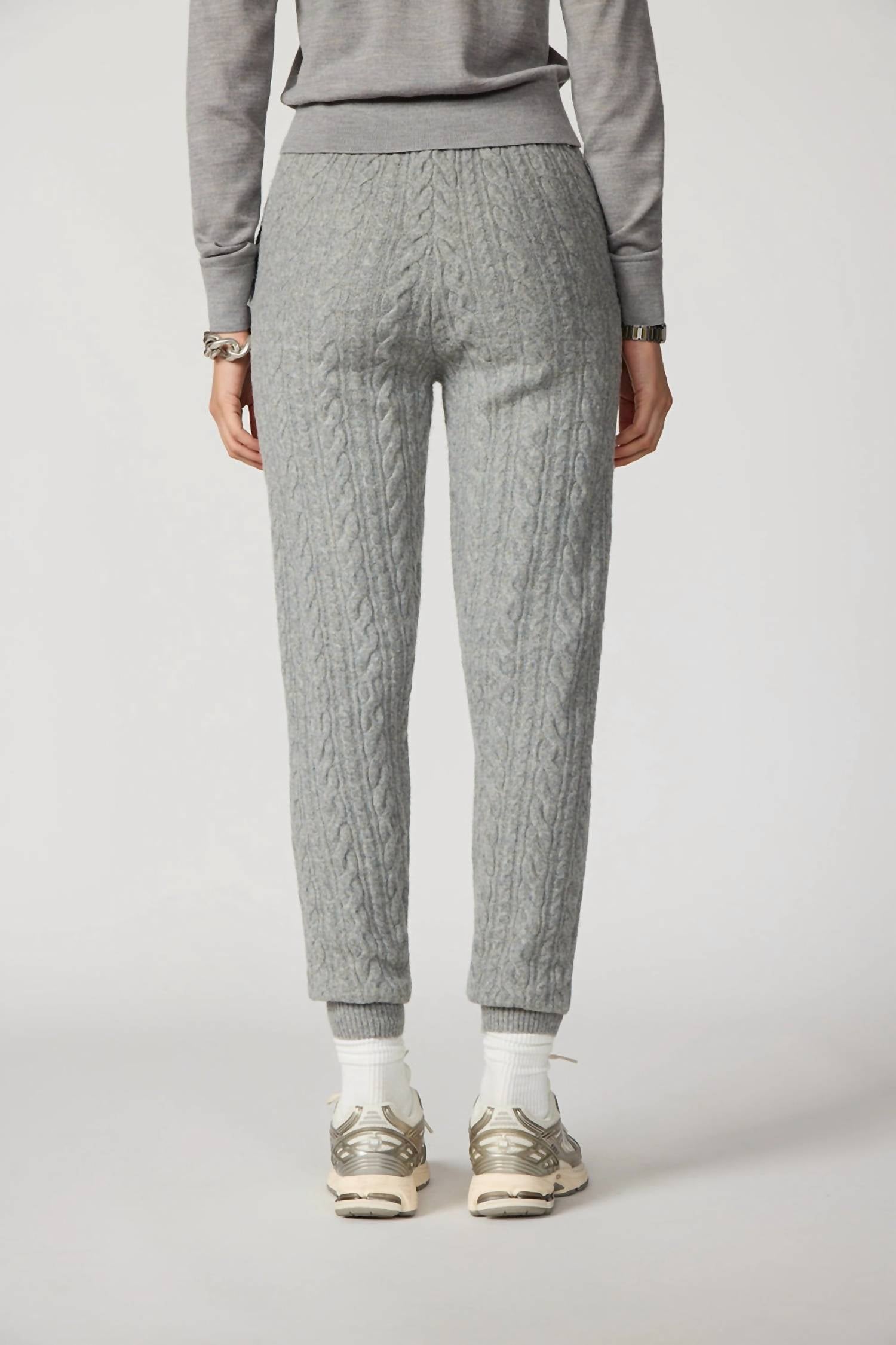 MPG Sport Cable Knit Jogger in heather steel grey - women's pants - alternate view