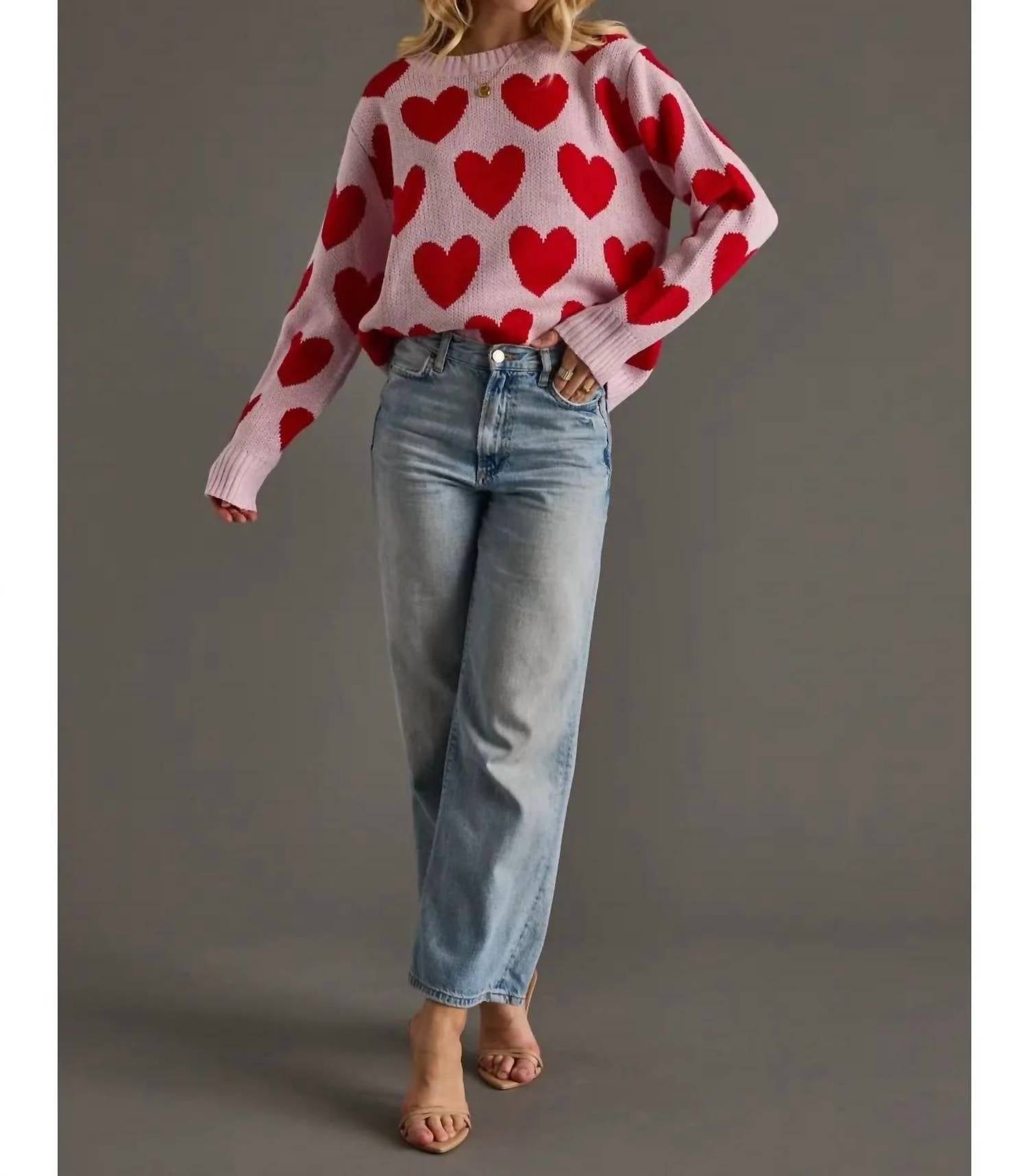 Panache Apparel - Heart Pattern Sweater