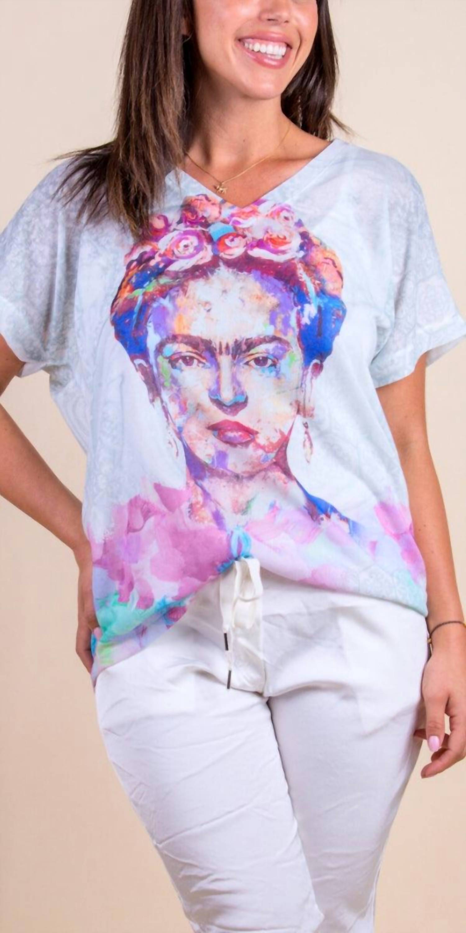 Gigi Moda - Frida Kahlo Gina Short Sleeve Top